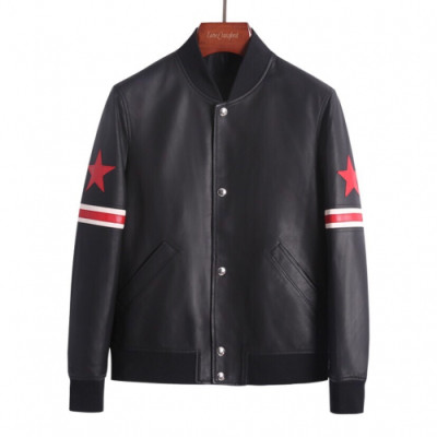 Givenchy 2019 Mens Logo Casual Leather Jacket - 지방시 남성 로고 캐쥬얼 레더 자켓 Giv0212x.Size(m - 3xl).블랙