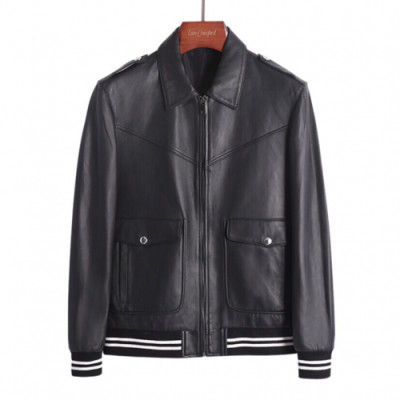 Givenchy 2019 Mens Logo Casual Leather Jacket - 지방시 남성 로고 캐쥬얼 레더 자켓 Giv0213x.Size(m - 3xl).블랙