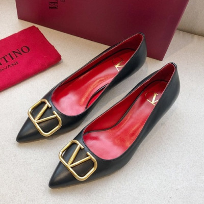 Valentino 2019 Ladies Leather Pumps Middle Heel - 발렌티노 2019 여성용 레더 펌프스 미들힐,VTS0131.Size(225 - 250).블랙