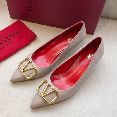 Valentino 2019 Ladies Leather Pumps Middle Heel - 발렌티노 2019 여성용 레더 펌프스 미들힐,VTS0132.Size(225 - 250).그레이