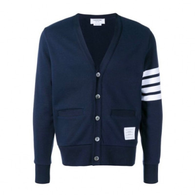 Thom Browne Mens V-neck Cardigan - 톰브라운 남성 코튼 브이넥 가디건 - tho255x