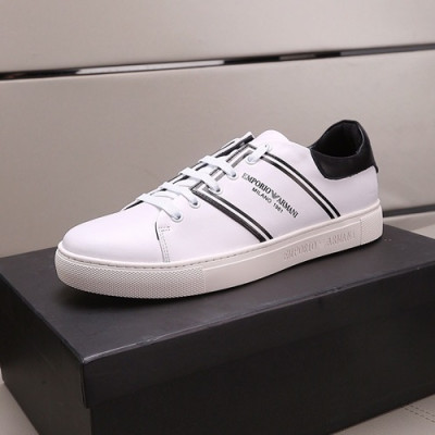 Armani 2019 Mens Leather Sneakers  - 알마니 2019 남성용 레더 스니커즈 ARMS0048,Size(240 - 270).화이트