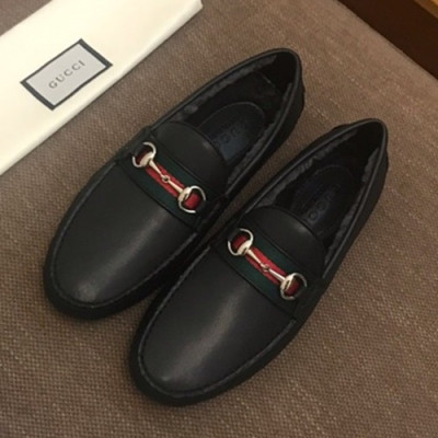 Gucci 2019 Mens Leather Wool Loafer - 구찌 2019 남성용 레더&울 로퍼 GUCS0369.Size(240 - 275).블랙