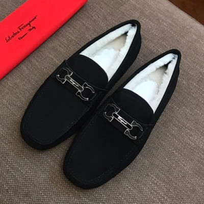 Ferragamo 2019 Mens Suede & Wool Loafer - 페라가모 2019 남성용 스웨이드&울 로퍼 FGMS0086,Size(240 - 270).블랙