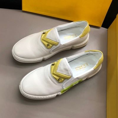 Fendi 2019 Mens Leather Slip On - 펜디 2019 남성용 레더 슬립온 FENS0164,Size(240 - 270).화이트