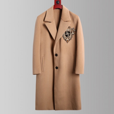 Dolce&Gabbana 2019 Mens Logo Cashmere Coat - 돌체앤가바나 2019 남성 로고 캐시미어 코트 Dol0230x.Size(s - 2xl).아이보리브라운