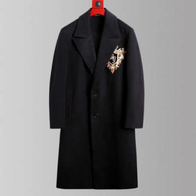 Dolce&Gabbana 2019 Mens Logo Cashmere Coat - 돌체앤가바나 2019 남성 로고 캐시미어 코트 Dol0231x.Size(s - 2xl).블랙