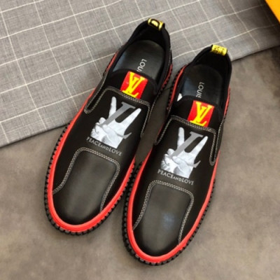 Louis Vuitton 2019 Mens Leather Slip On - 루이비통 2019 남성용 레더 슬립온 LOUS0344.Size(240 - 270).블랙