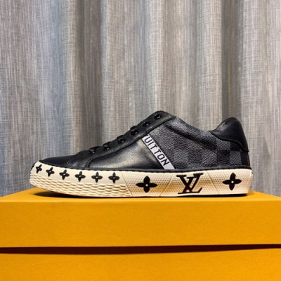 Louis Vuitton 2019 Mens Leather Sneakers - 루이비통 2019 남성용 레더 스니커즈 LOUS0350.Size(240 - 270).블랙