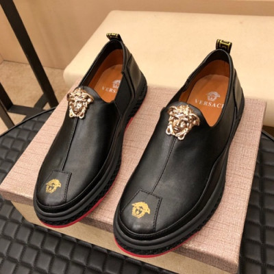 Versace  2019 Mens Leather Slip On - 베르사체 2019 남성용 레더 슬립온 VERS0138,Size(240 - 270).블랙