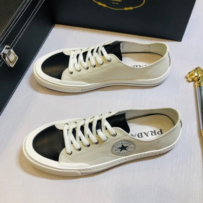 Prada 2019 Mens Leather Sneakers - 프라다 2019 남성용 레더 스니커즈,PRAS00210,Size(240 - 270).화이트