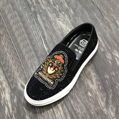 Philipp plein 2019 Mens Leather Slip On - 필립플레인 2019 남성용 레더 슬립온 PPS0128,Size(240 - 275).블랙