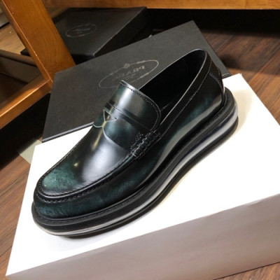 Prada 2019 Mens Leather Loafer - 프라다 2019 남성용 레더 로퍼,PRAS00215,Size(245 - 265).블랙+블루