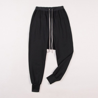 Rick Owens 2019 Mens Logo Cotton Training Pants - 릭오웬스 2019 남성 로고 코튼 트레이닝 팬츠 Ric0015x.Size(s - xl).블랙