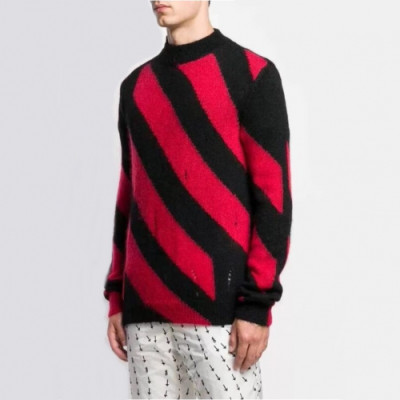 Off-white 2019 Mm/Wm Brush Mohair Knit Sweater - 오프화이트 2019 남자 브러쉬 모헤어 니트 스웨터 Off0172x.Size(xs - l).레드