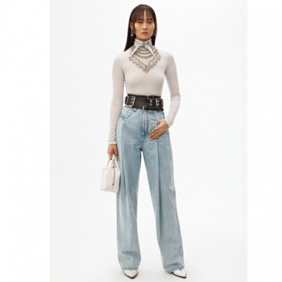 [매장판]Alexsander Wang 2019 Womens Logo Classic Denim Pants - 알렉산더왕 2019 여성 로고 클래식 데님 팬츠 Alw0023x.Size(26 - 29).블루