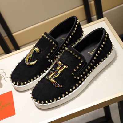 Christian Loubutin 2019 Mens Leather Slip On  - 크리스챤루부탱 2019 남성용 레더 슬립온,CLS0059.Size(240 - 270).블랙