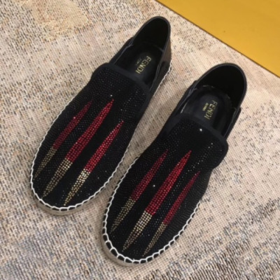 Fendi 2019 Mens Leather Slip On - 펜디 2019 남성용 레더 슬립온 FENS0207,Size(240 - 270).블랙