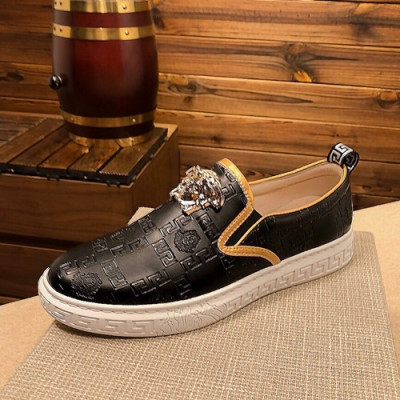 Versace  2019 Mens Leather Slip On - 베르사체 2019 남성용 레더 슬립온 VERS0200,Size(240 - 270).블랙