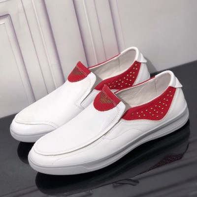 Armani 2019 Mens Leather Slip On - 알마니 2019 남성용 레더 슬립온 ARMS0107,Size(240 - 270).화이트