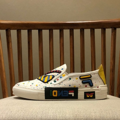 Fendi 2019 Mens Canvas Slip On - 펜디 2019 남성용 캔버스 슬립온 FENS0242,Size(240 - 270).화이트