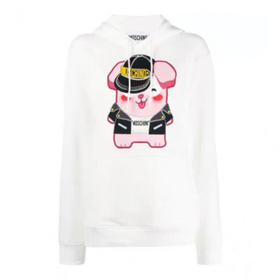 Moschino 2019 Womens Logo Teddy Cotton Hood Tee - 모스키노 2019 여성 로고 테디 코튼 후드티 Mos0031x.Size(2xs - s).아이보리