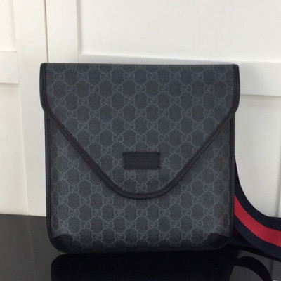 Gucci 2019 GG Supreme Messenger Shoulder Bag,26CM - 구찌 2019 GG 슈프림 남성용 메신저 숄더백 599521,GUB0825,26CM,블랙