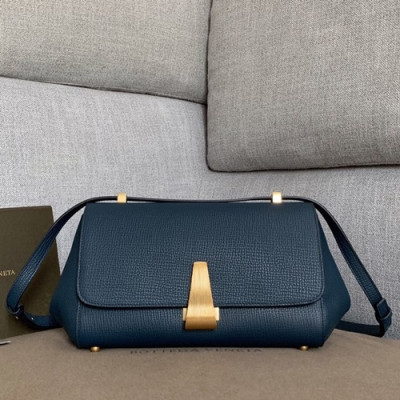 Bottega Veneta 2019 Palmellato Angle Leather Shoulder Bag,36cm - 보테가 베네타 2019 팔멜라토 앵글 레더 여성용 숄더백 592139,BVB0395,36cm,네이비