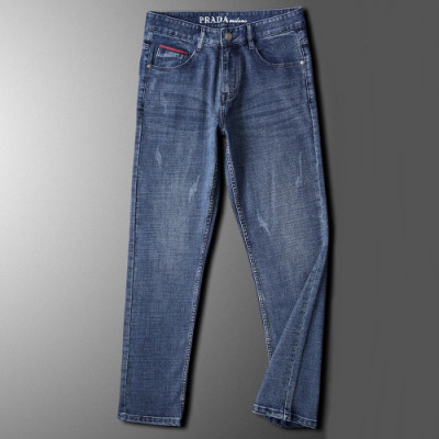 Prada 2019 Mens Classic Logo Denim Pants - 프라다 2019 남성 클래식 로고 데님 팬츠 Pra0764x.Size(29 - 38).블루