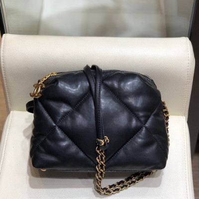 Chanel 2019 Leather Chain Cross Bag,21CM - 샤넬 2019 레더 체인 크로스백,CHAB1274,21CM,블랙