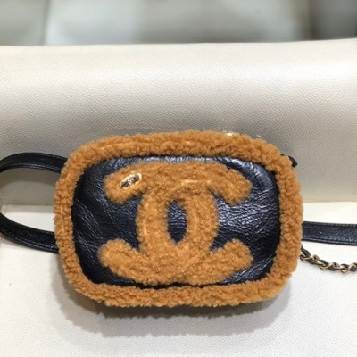 Chanel 2019 Women Hip Sack / Chain  Shoulder Bag,18cm - 샤넬 2019 여성용 힙색 / 체인 숄더백 CHAB1285, 18cm,블랙+브라운