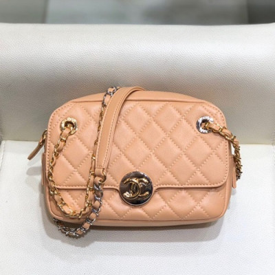 Chanel 2019 Women Camera Chain Shoulder Cross Bag,19cm - 샤넬 2019 여성용 카메라 체인 숄더 크로스백 CHAB1293, 19cm,핑크