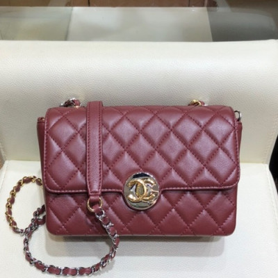 Chanel 2019 Women Small Chain Shoulder Cross Bag,18.5cm - 샤넬 2019 여성용 스몰 체인 숄더 크로스백 CHAB1295, 18.5cm,와인