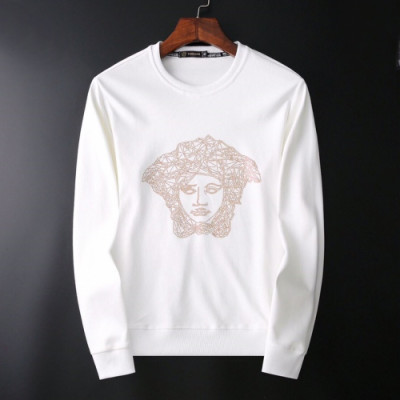 Versace 2019 Mens Medusa Logo Crew-neck Tshirt - 베르사체 2019 남성 메두사 로고 크루넥 긴팔티 Ver0334x.Size(m - 3xl).화이트