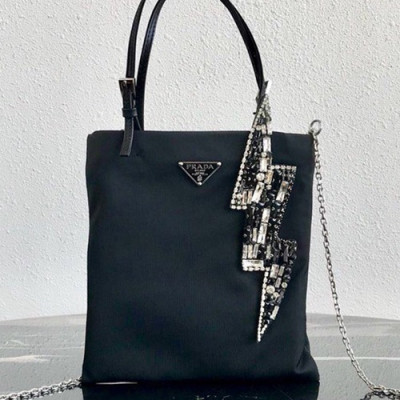 Prada 2019  Tote Shoulder Shopper Bag,20cm - 프라다 2019 여성용 토트 숄더 쇼퍼백 ,PRAB0075,20cm,블랙