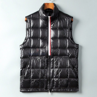 Moncler 2019 Mens Patch Logo Modern Goose Down Padding Vest - 몽클레어 2019 남성 패치 로고 모던 구스다운 패딩 조끼 Moc0977x.Size(m - 3xl).블랙