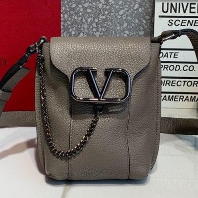 Valentino 2019 Leather Vring Shoudler Bag,18CM - 발렌티노 2019 레더 브이링 숄더백,VTB0828,18CM,그레이