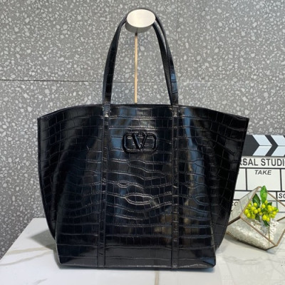 Valentino 2019 Leather Vsling Tote Shoudler Shopper Bag,33CM - 발렌티노 2019 레더 브이슬링 토트 숄더 쇼퍼백,1972-VTB0842,33CM,블랙