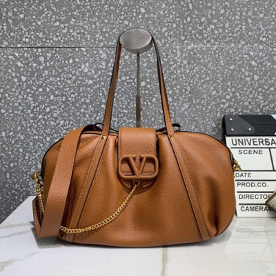 Valentino 2019 Leather Vsling Small Tote Shoudler Bag,35CM - 발렌티노 2019 레더 브이슬링 스몰 토트 숄더백,1970-VTB0845,35CM,브라운