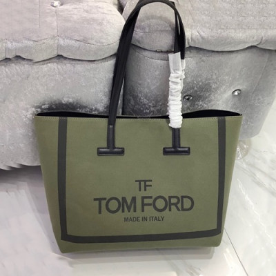 Tom Ford 2019 Denim Large Tote Shoulder Shopper Bag,37cm - 톰 포드 2019 여성용 데님 라지 토트 숄더 쇼퍼백 TFB0016,37cm,그린