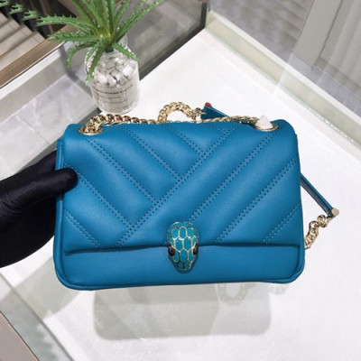 Bvlgari 2019 Serpenti Cabochon Chain Shoulder Bag,22.5CM - 불가리 2019 세르펜티 카보숑 체인 숄더백,BVLB0158,22.5cm,블루