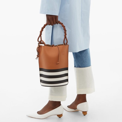 Loewe 2019 Gate Bucket Tote Shoulder Bag, 28CM - 로에베 2019 게이트 버킷 토트 숄더백 ,LOEB0376,28CM, 브라운