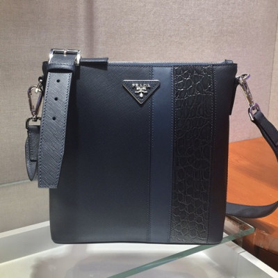 Prada 2019 Leather Messenger Shoulder Bag,25CM - 프라다 2019 레더 남성용 메신저 숄더백,2VH089-1,25cm,블루