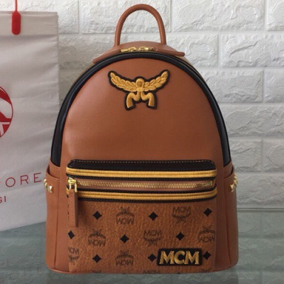 MCM 2019 Leather & Visetos Back Pack,26/34cm - 엠씨엠 2019  레더 & 비세토스 여성용 백팩 MCMB0361,26/34cm,브라운