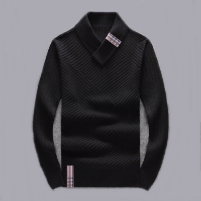 Burberry 2019 Mens Retro Logo V-neck Wool Sweater - 버버리 2019 남성 레트로 로고 브이넥 울 스웨터 Bur01419x.Size(m - 4xl).블랙