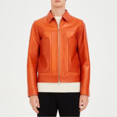 Loewe 2019 Mens Causal Leather Jacket - 로에베 2019 남성 캐쥬얼 가죽 자켓 Loe0110x.Size(m - 3xl).오렌지