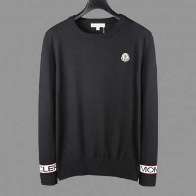 Moncler 2019 Mens Retro Logo Crew-neck Wool Sweater - 몽클레어 2019 남성 레트로 로고 크루넥 울 스웨터  Moc01074x.Size(m - 3xl).블랙