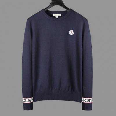 Moncler 2019 Mens Retro Logo Crew-neck Wool Sweater - 몽클레어 2019 남성 레트로 로고 크루넥 울 스웨터  Moc01076x.Size(m - 3xl).네이비