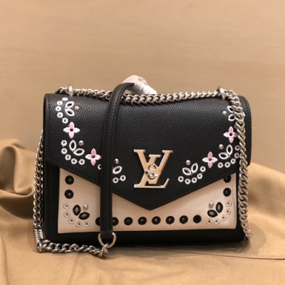 Louis Vuitton 2019 My Lockme Chain Shoulder Cross Bag,22.5cm - 루이비통 2019 마이락미 체인 숄더 크로스백,M53954 ,LOUB1788,22.5cm,블랙+화이트