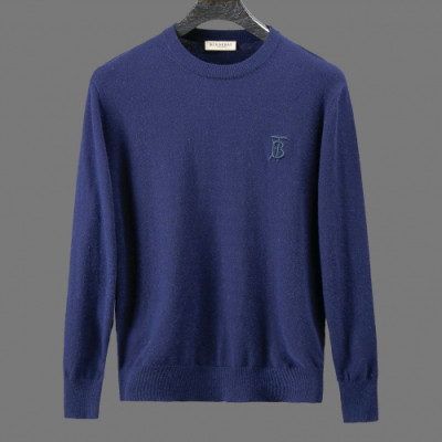 Burberry 2019 Mens Retro Logo Crew-neck Wool Sweater - 버버리 2019 남성 레트로 로고 크루넥 울 스웨터 Bur01433x.Size(m - 3xl).네이비